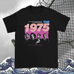 The 1975 Band Tour T-Shirt, Black Heavy Cotton, Short Sleeve Unisex 78